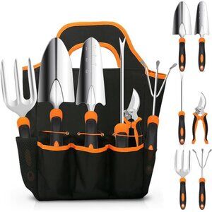 Gardening Tool Set, Stainless Steel Heavy Duty Gardening Tool Set, Storage Tote